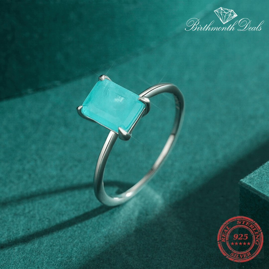 March Aquamarine Birthstone Ring - Birthmonth Deals