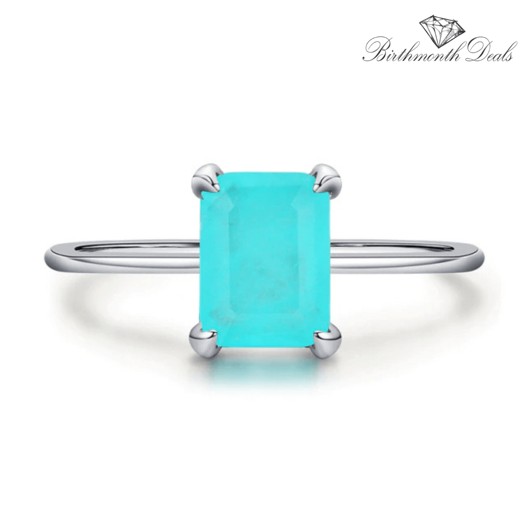 March Aquamarine Birthstone Ring - Birthmonth Deals