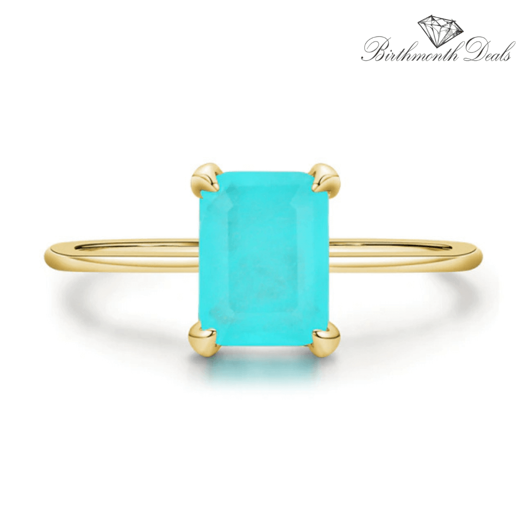 March Aquamarine Birthstone Ring - Birthmonth Deals