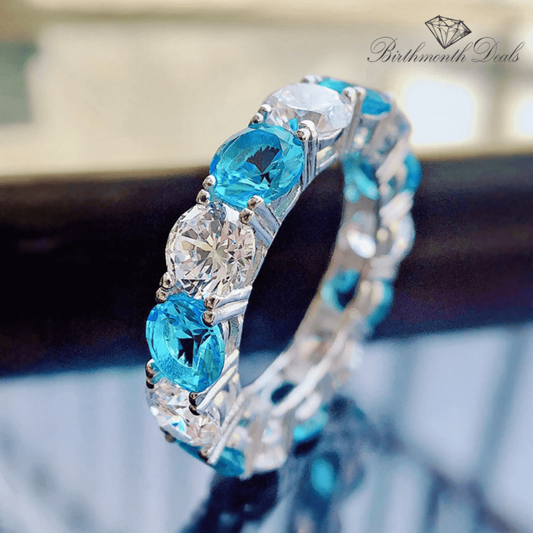 March Aquamarine Birthstone Ring - Birthmonth Deals