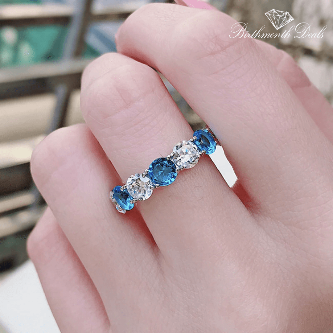 March Aquamarine Birthstone Ring - Birthmonth Deals