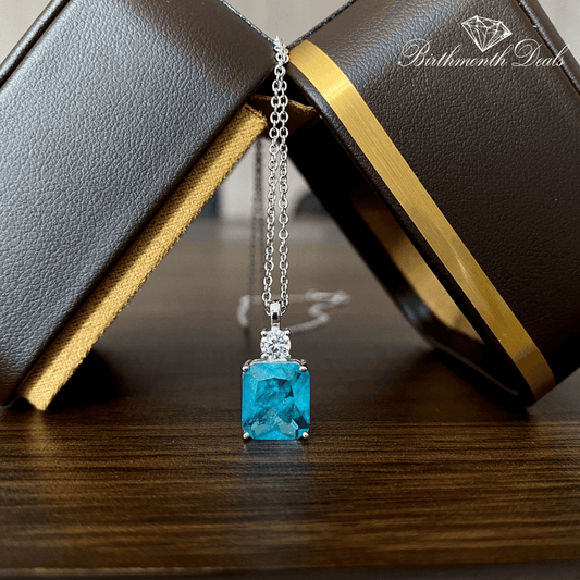 March Aquamarine Birthstone Necklace - Birthmonth Deals