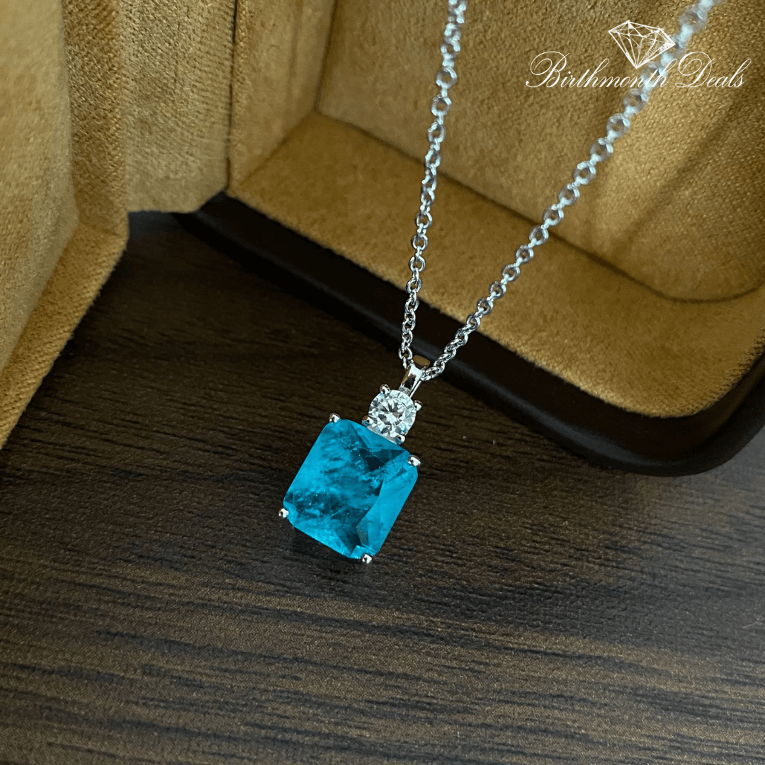 March Aquamarine Birthstone Necklace - Birthmonth Deals