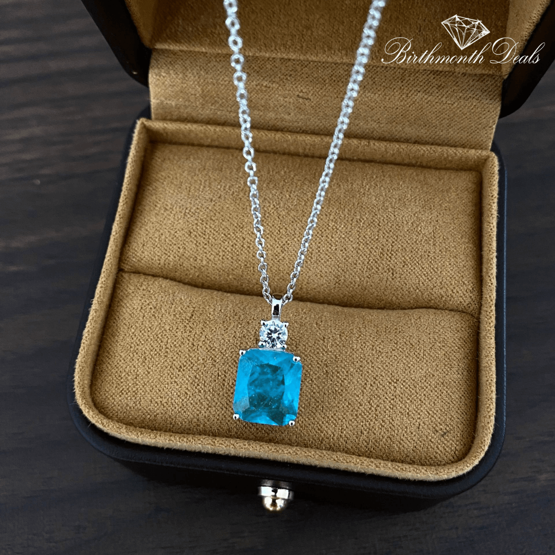 March Aquamarine Birthstone Necklace - Birthmonth Deals