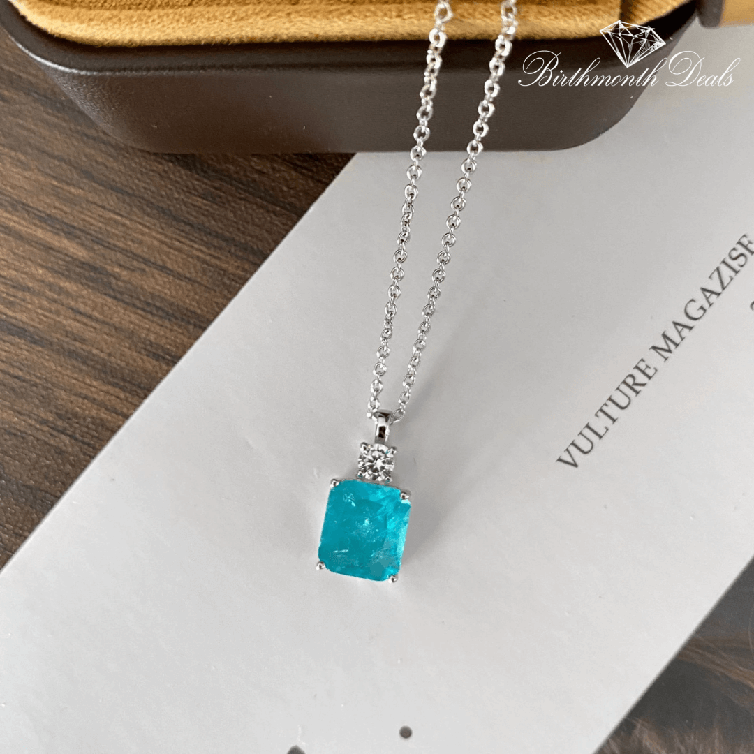 March Aquamarine Birthstone Necklace - Birthmonth Deals