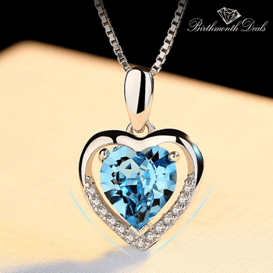 March Aquamarine Birthstone Necklace - Birthmonth Deals