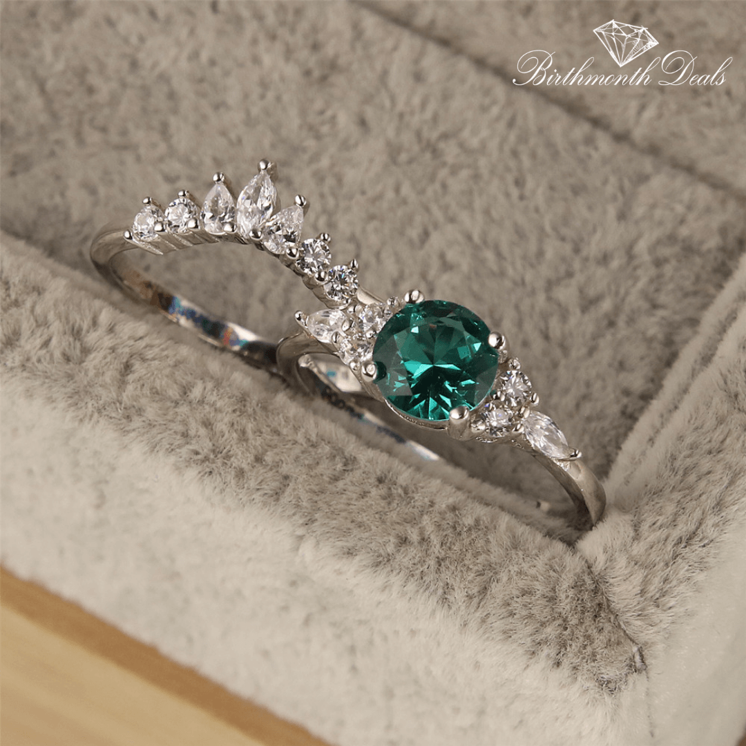 May Emerald Birthstone Stacking Ring - Birthmonth Deals