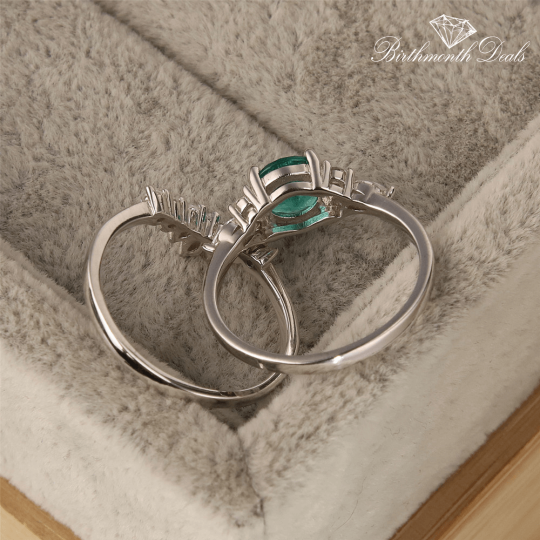 May Emerald Birthstone Stacking Ring - Birthmonth Deals