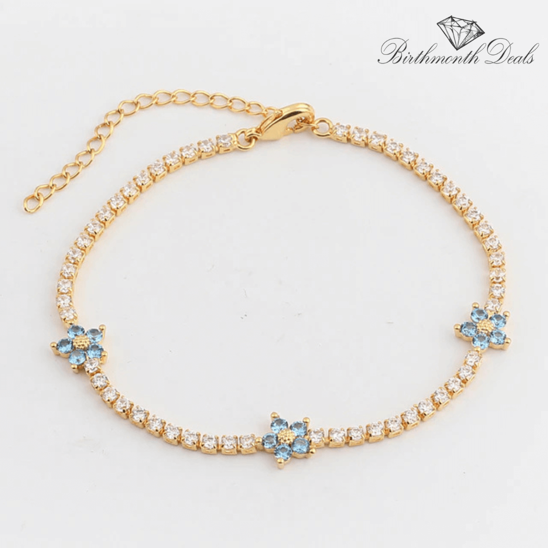 March Aquamarine Birthstone Bracelet - Birthmonth Deals