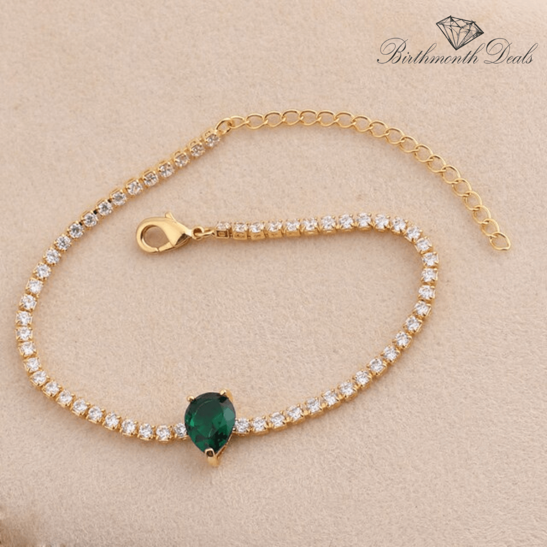 May Emerald Birthstone Bracelet - Birthmonth Deals