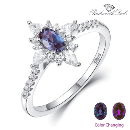 June Alexandrite Birthstone Ring - Birthmonth Deals