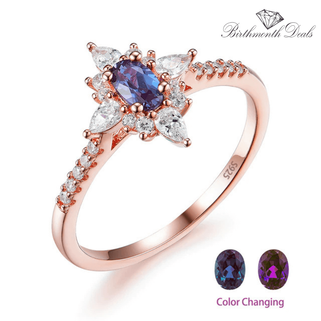 June Alexandrite Birthstone Ring - Birthmonth Deals