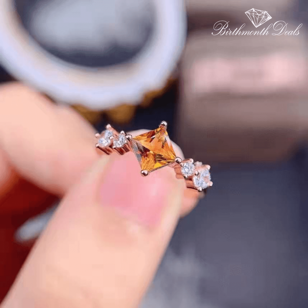 November Citrine Birthstone Ring - Birthmonth Deals