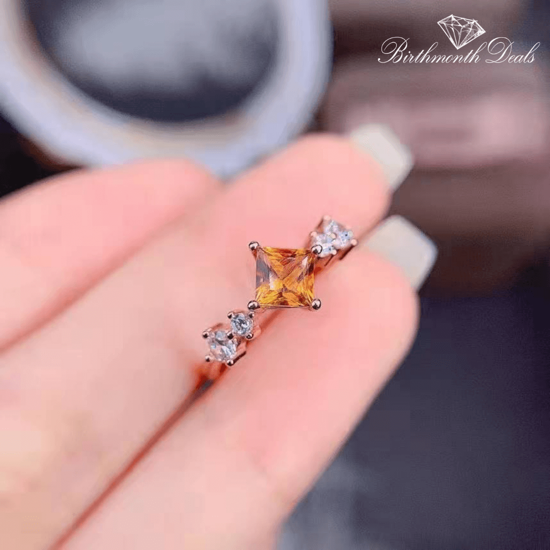 November Citrine Birthstone Ring - Birthmonth Deals