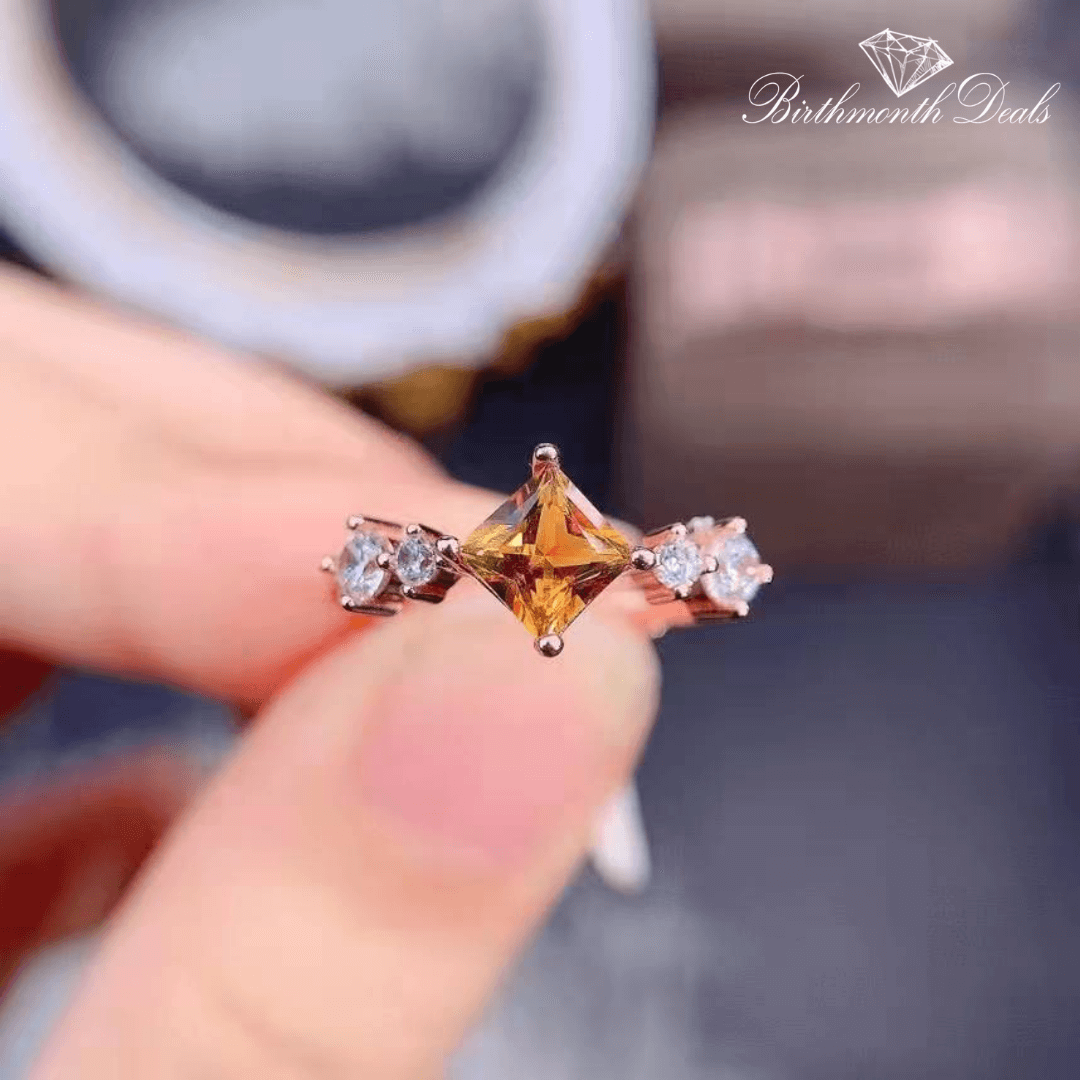 November Citrine Birthstone Ring - Birthmonth Deals