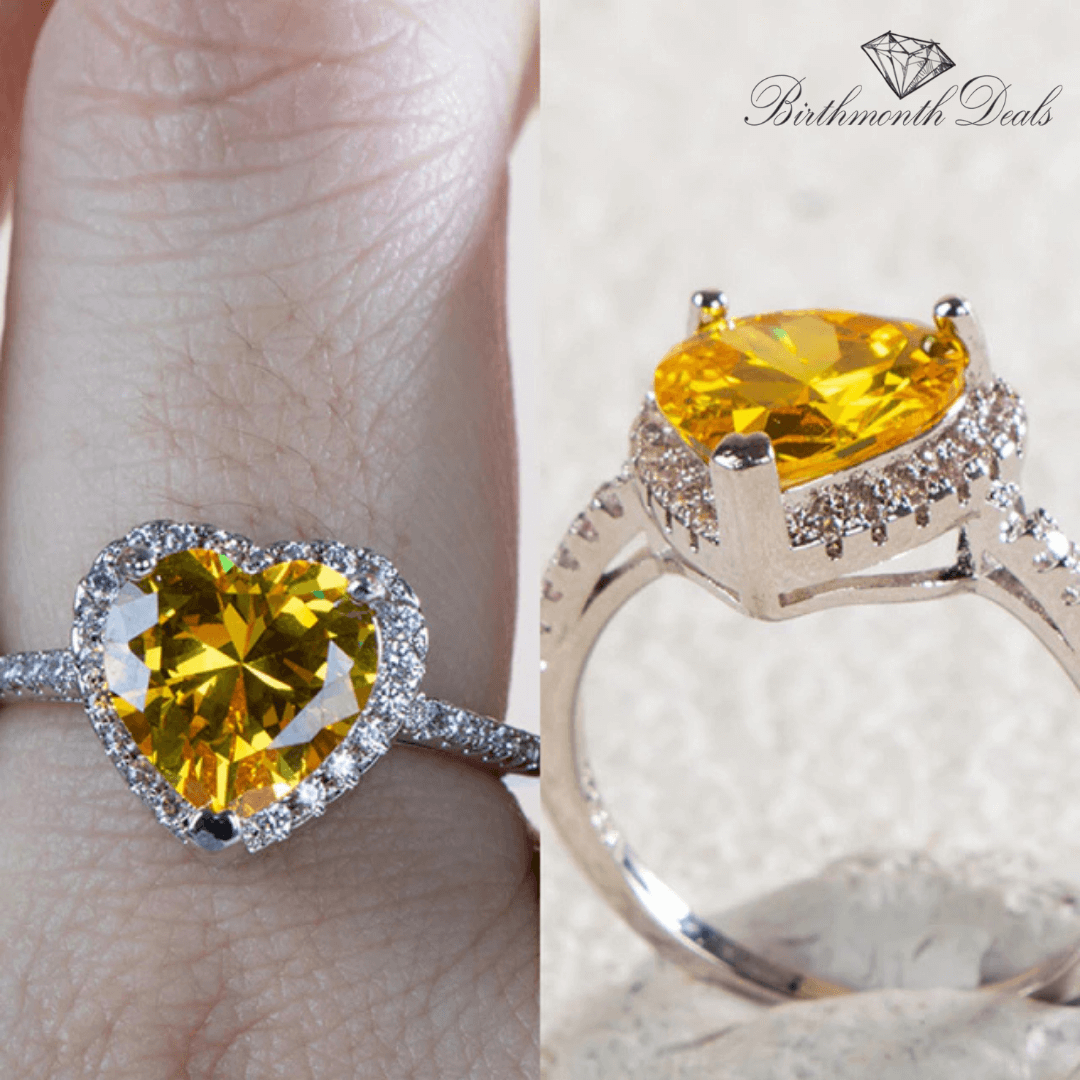 November Citrine Birthstone Ring - Birthmonth Deals