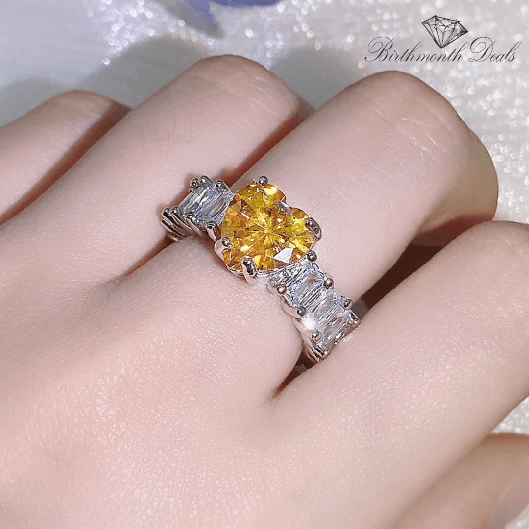 November Citrine Birthstone Ring - Birthmonth Deals