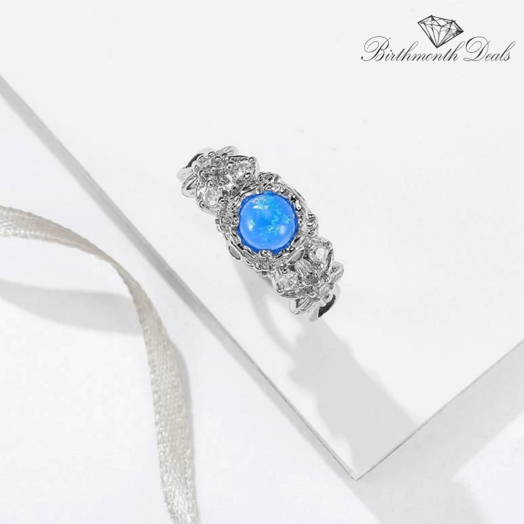 October Opal Birthstone Ring - Birthmonth Deals