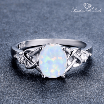 October Opal Birthstone Ring - Birthmonth Deals