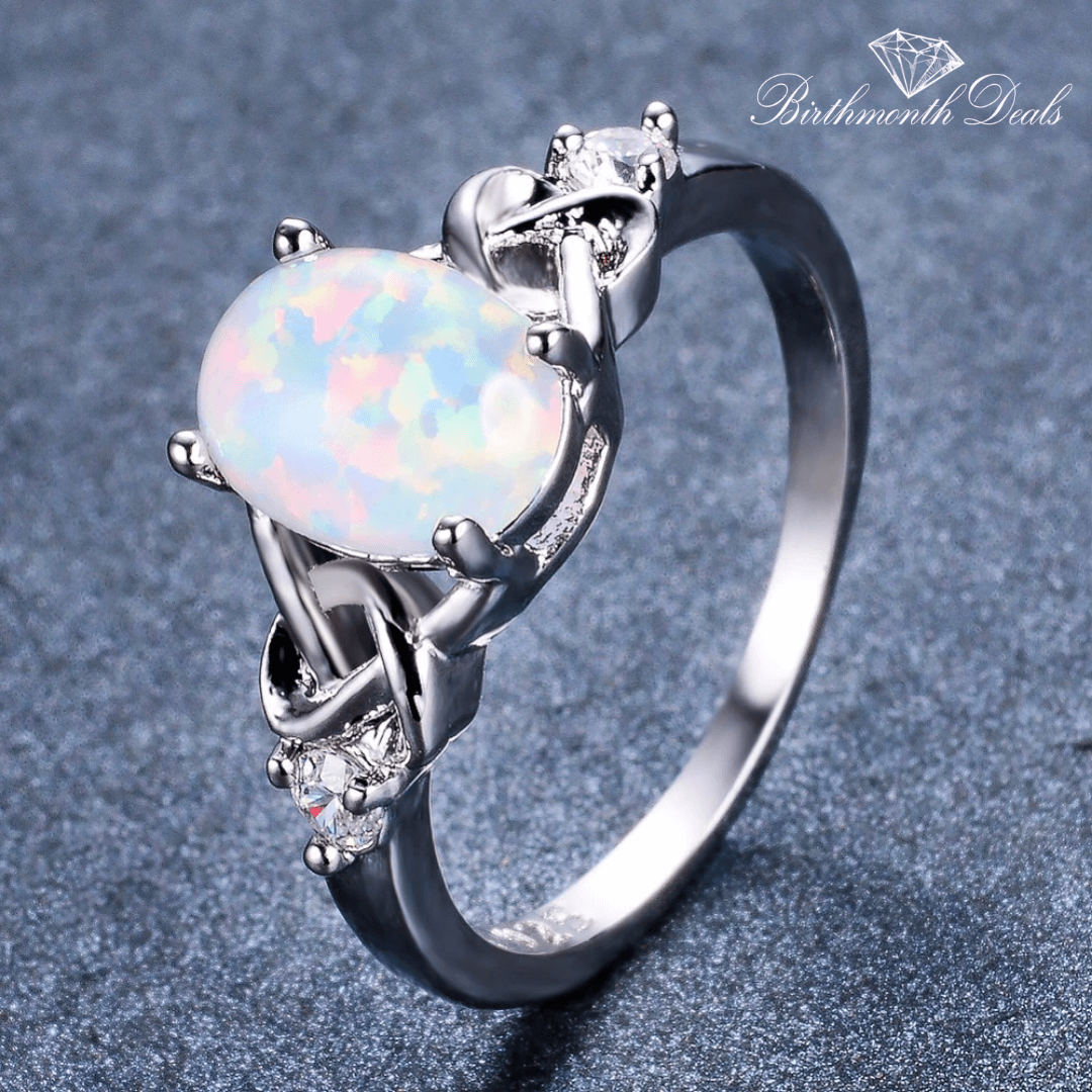 October Opal Birthstone Ring - Birthmonth Deals