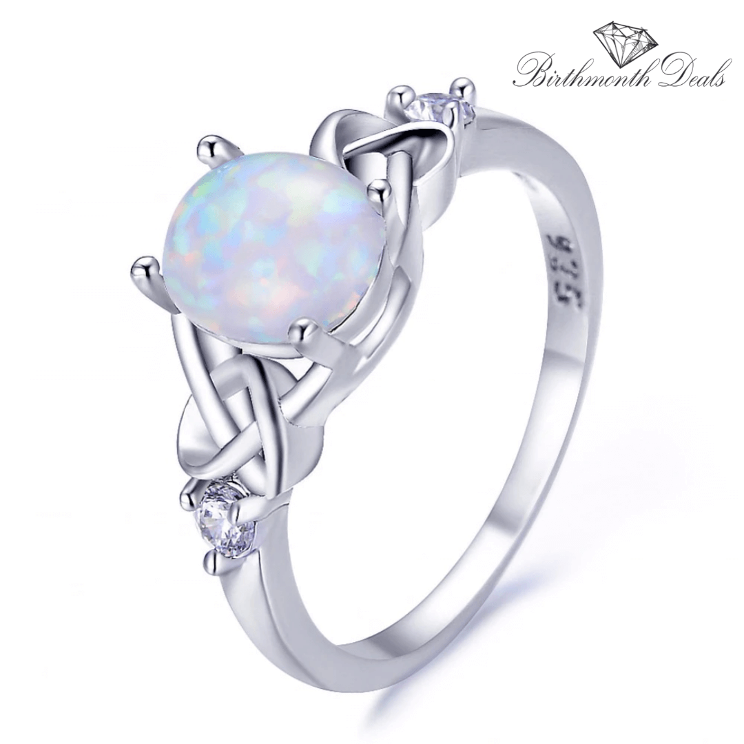 October Opal Birthstone Ring - Birthmonth Deals