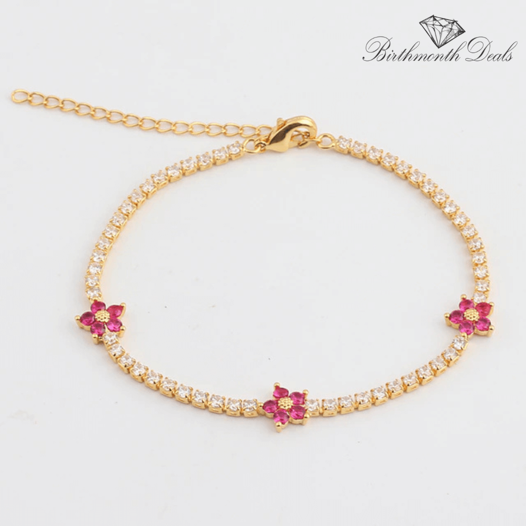 July Ruby Birthstone Bracelet - Birthmonth Deals