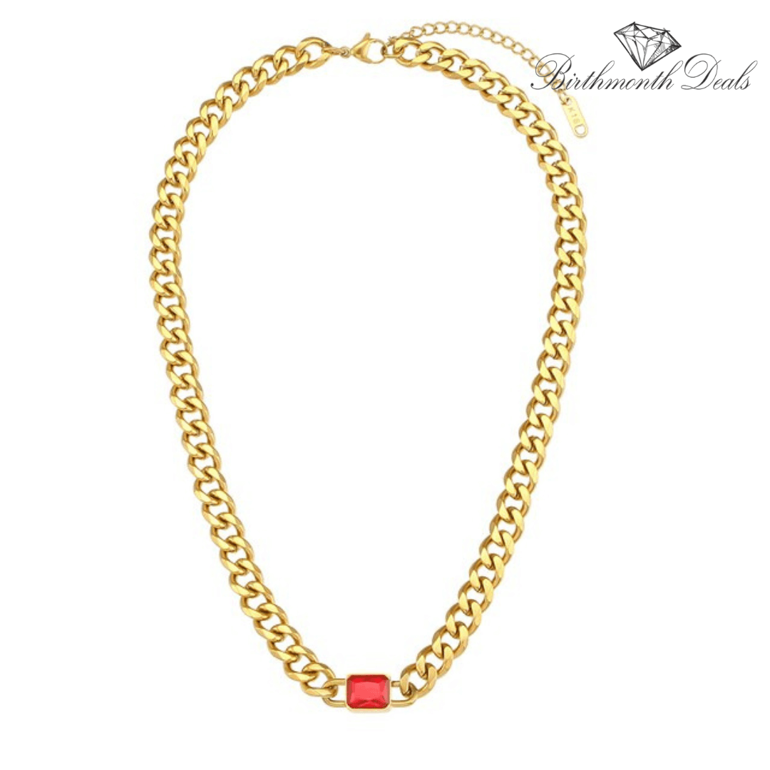 July Ruby Birthstone Necklace - Birthmonth Deals