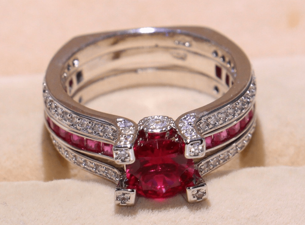 January Garnet Birthstone Stacking Ring - Birthmonth Deals