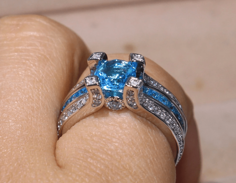 March Aquamarine Birthstone Ring - Birthmonth Deals