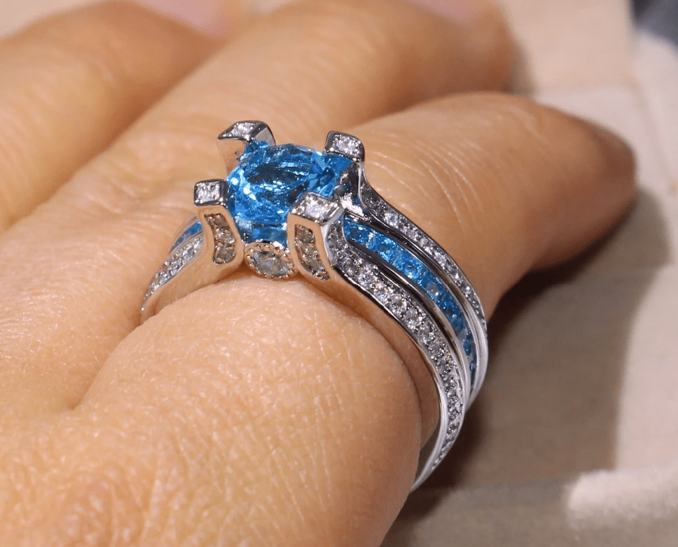 March Aquamarine Birthstone Ring - Birthmonth Deals