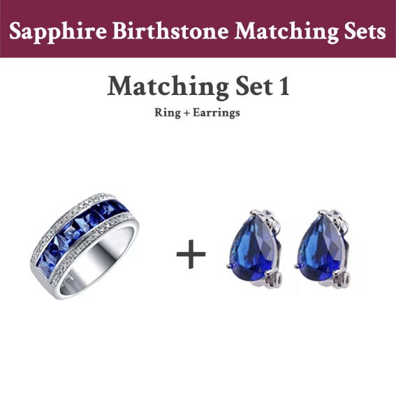 September Sapphire Triple Row Luxe Ring Bundles - Birthmonth Deals