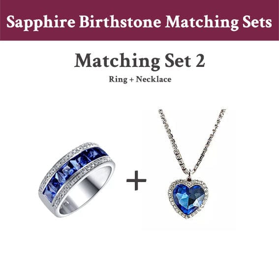 September Sapphire Triple Row Luxe Ring Bundles - Birthmonth Deals