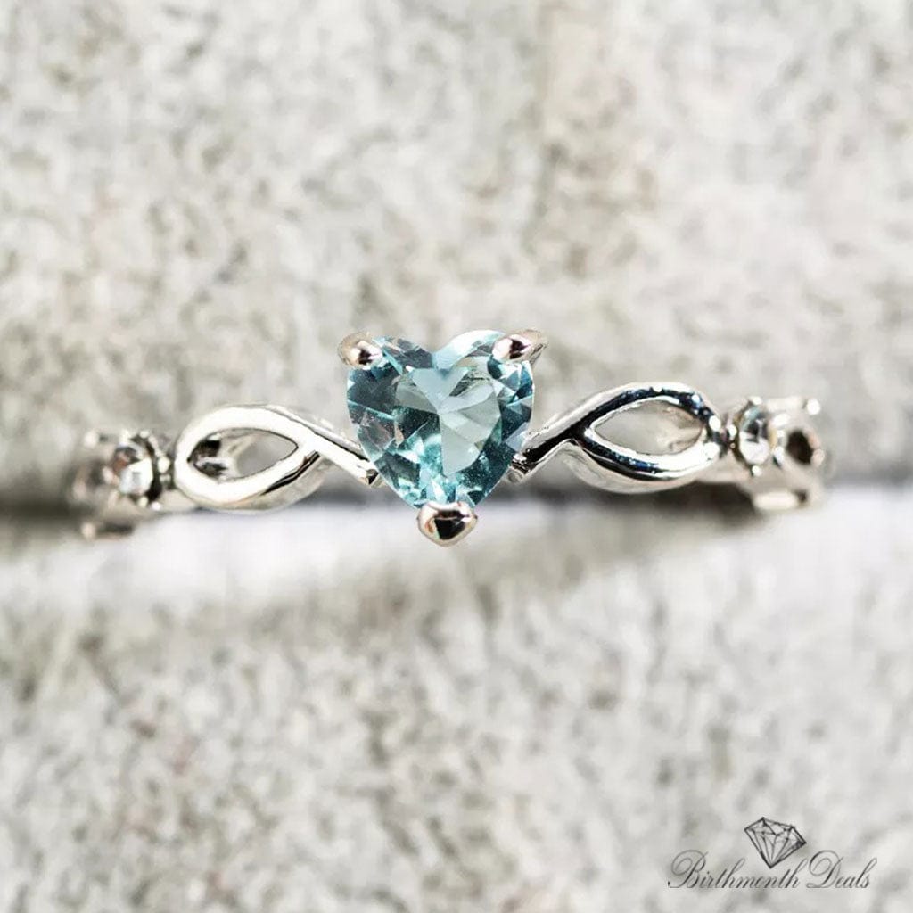 March Aquamarine Birthstone Ring - Birthmonth Deals