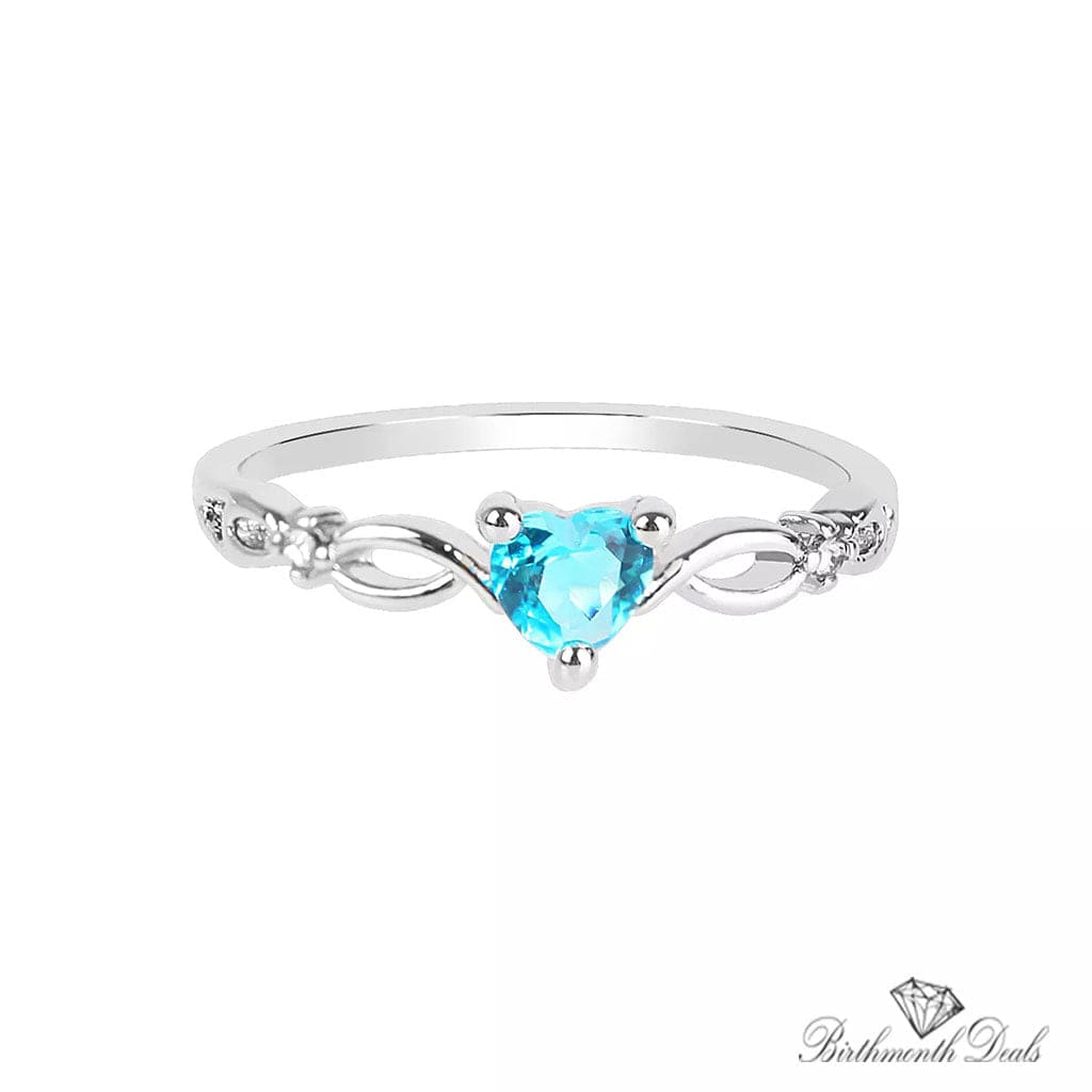 March Aquamarine Birthstone Ring - Birthmonth Deals