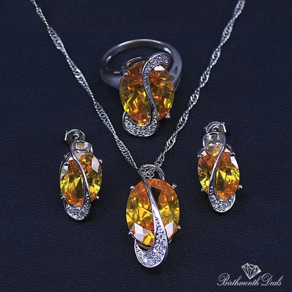 November Citrine Birthstone Jewelry Set - Birthmonth Deals