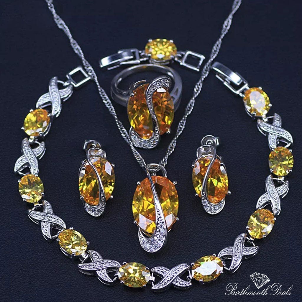 November Citrine Birthstone Jewelry Set - Birthmonth Deals