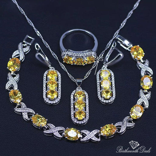 November Citrine Birthstone Jewelry Set - Birthmonth Deals