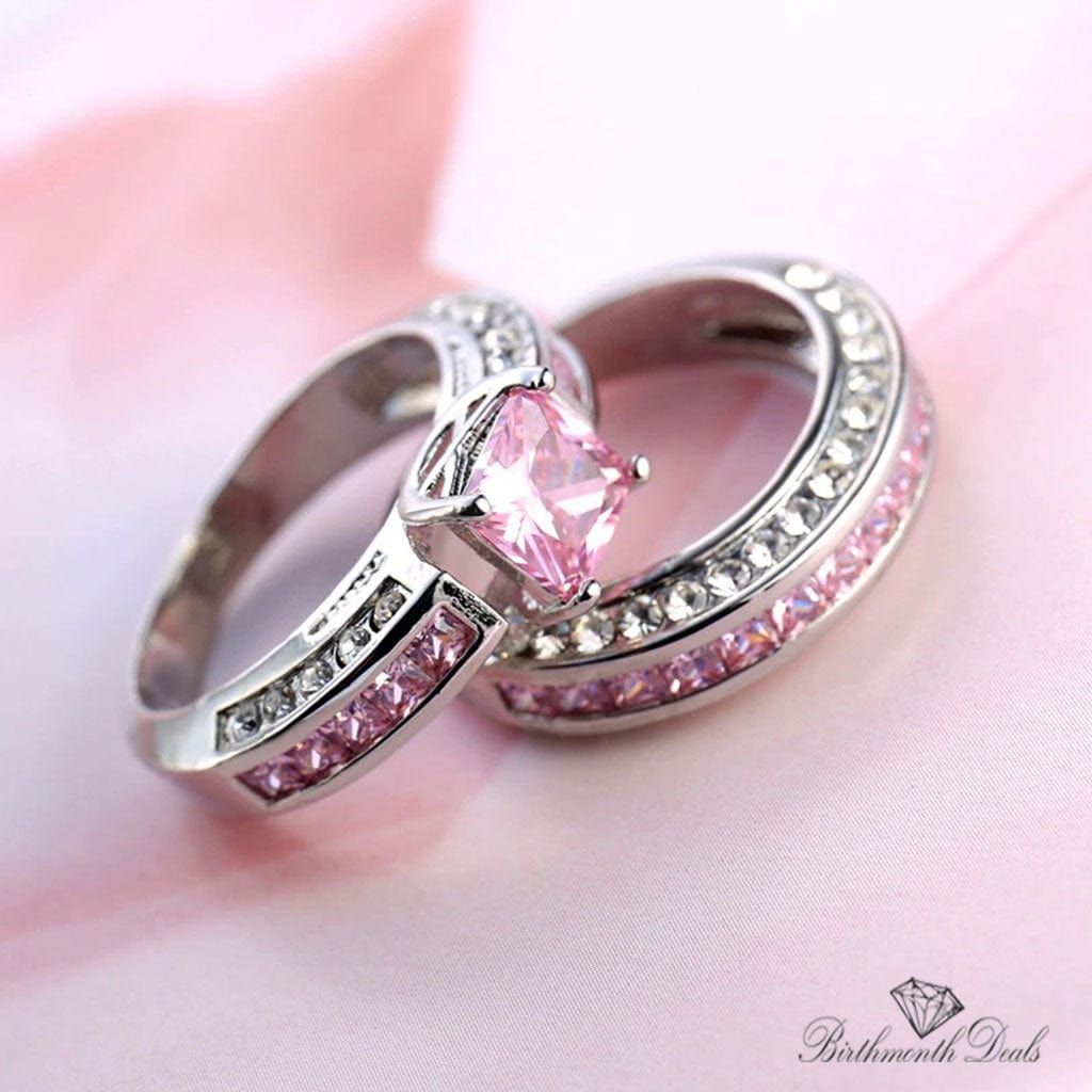 October Pink Tourmaline Birthstone Stacking Ring - Birthmonth Deals