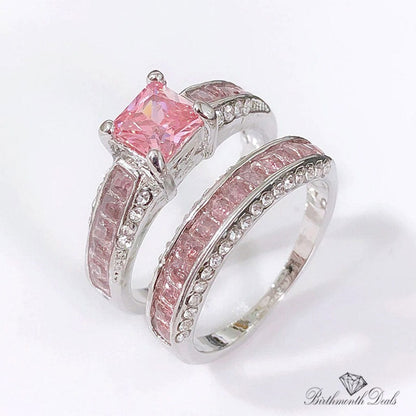 October Pink Tourmaline Birthstone Stacking Ring - Birthmonth Deals