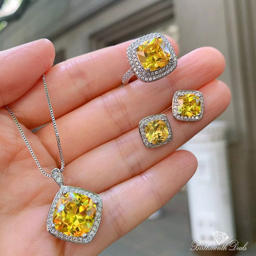 November Citrine Birthstone Jewelry Set - Birthmonth Deals