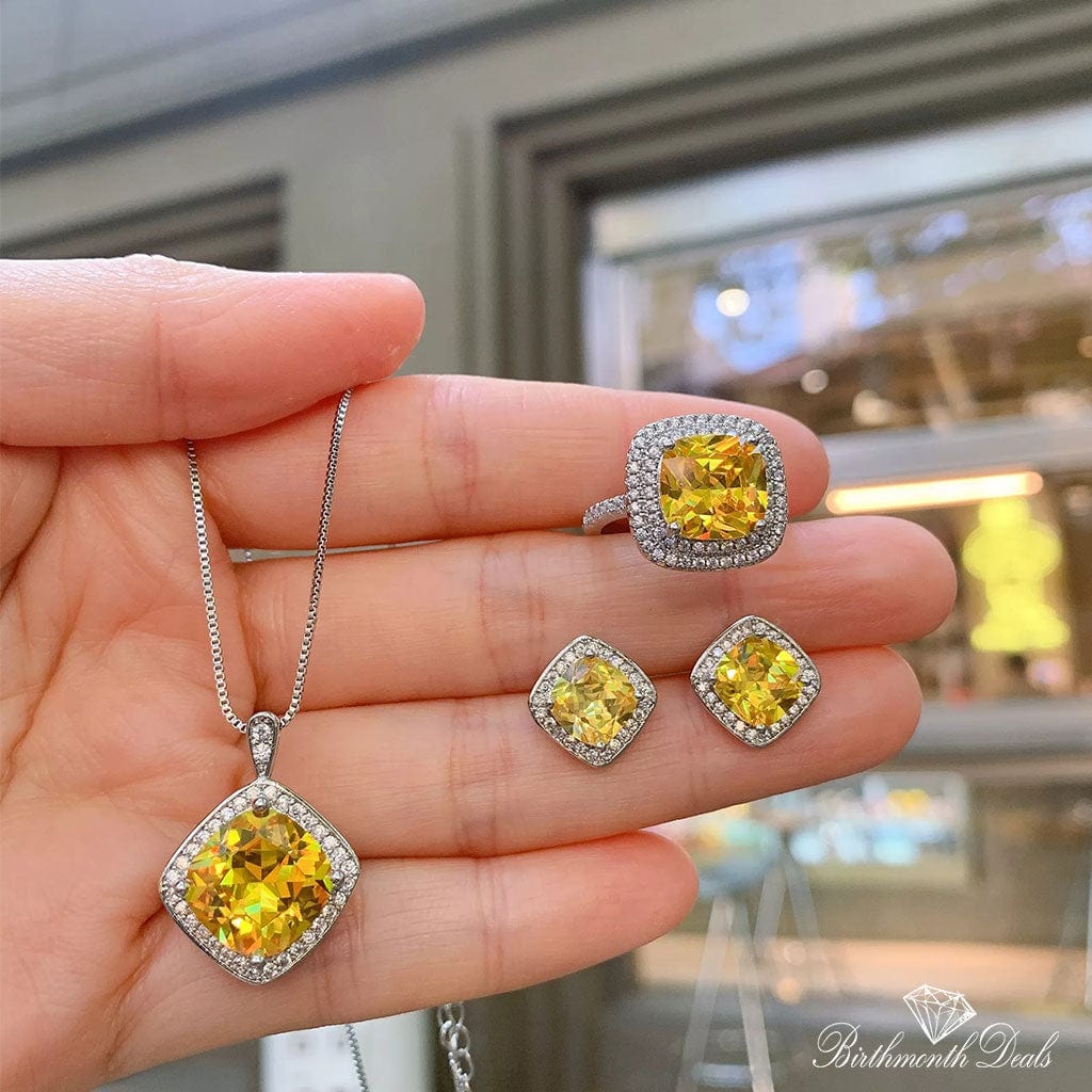 November Citrine Birthstone Jewelry Set - Birthmonth Deals