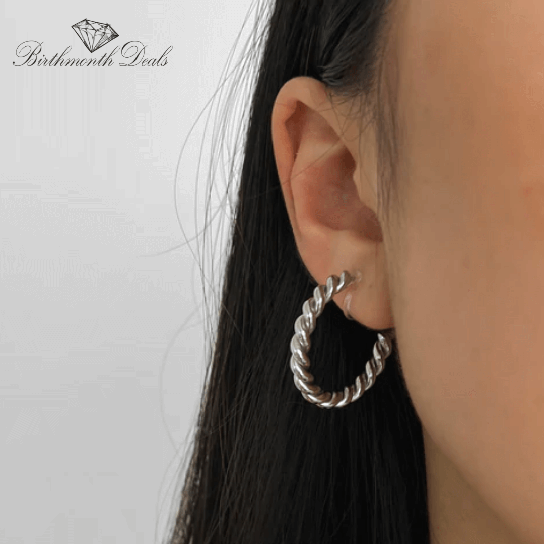 Terryl Clip-On Hoop Earrings - Silver - Birthmonth Deals