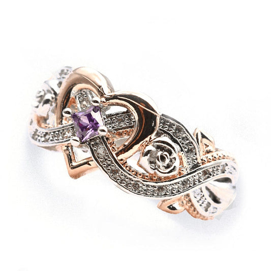 February Amethyst Birthstone Ring