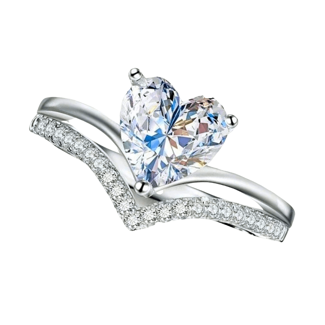 Heart-Shaped Diamond Ring