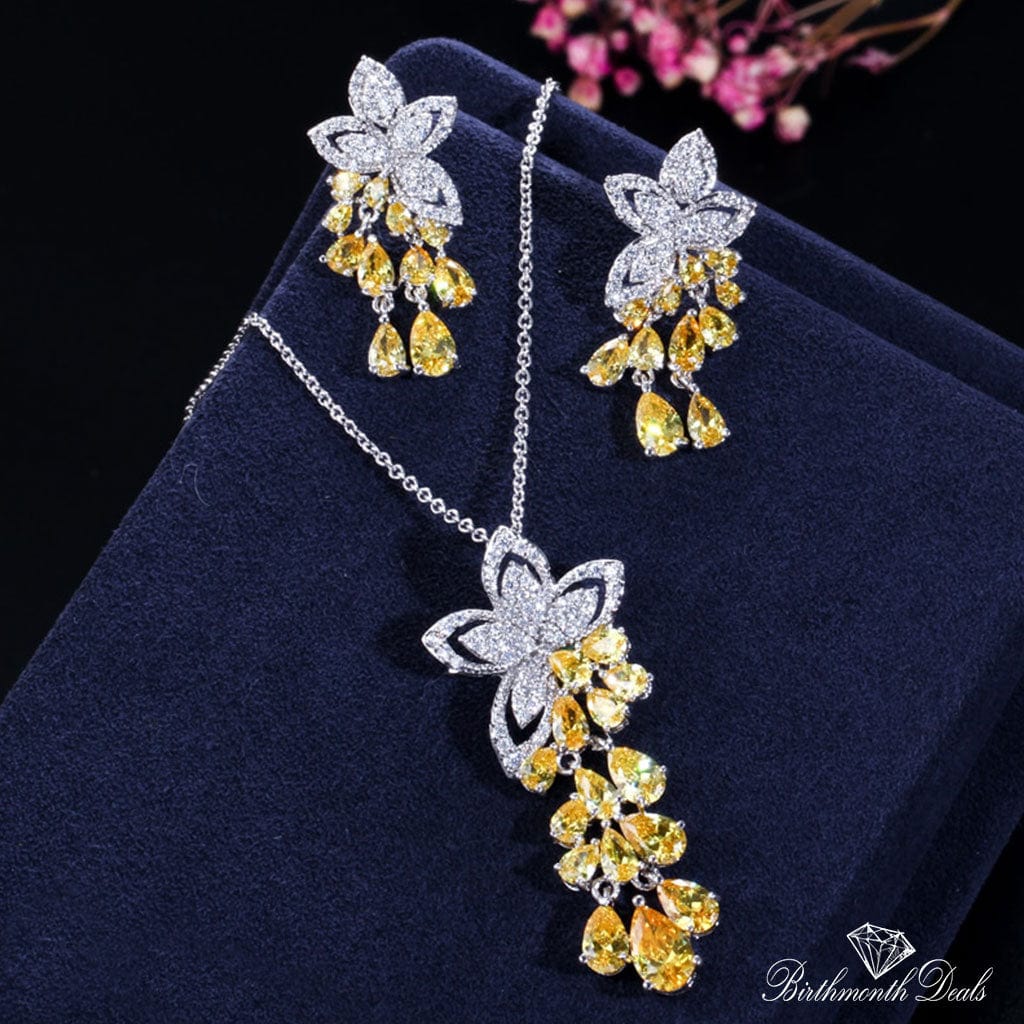 November Citrine Birthstone Jewelry Set - Birthmonth Deals