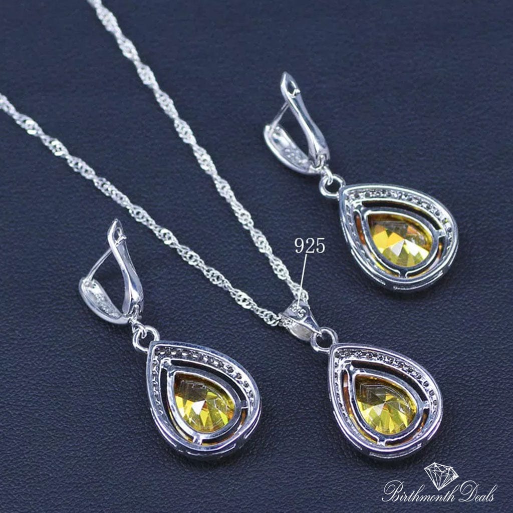 November Citrine Birthstone Jewelry Set - Birthmonth Deals