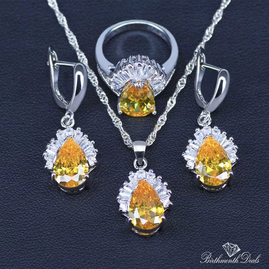 November Citrine Birthstone Jewelry Set - Birthmonth Deals