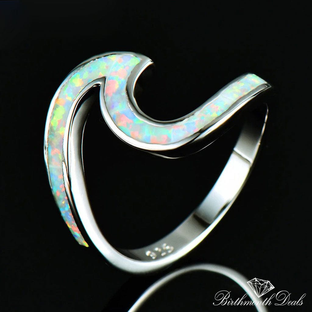 October Opal Birthstone Ring - Birthmonth Deals