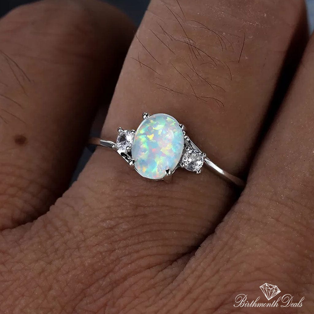 October Opal Birthstone Ring - Birthmonth Deals