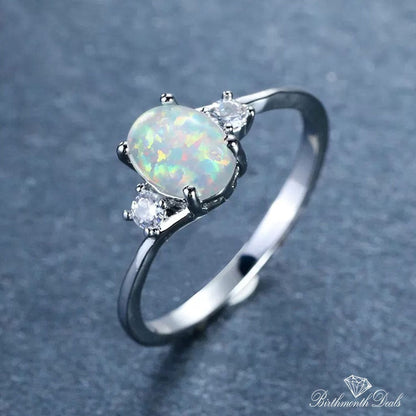 October Opal Birthstone Ring - Birthmonth Deals